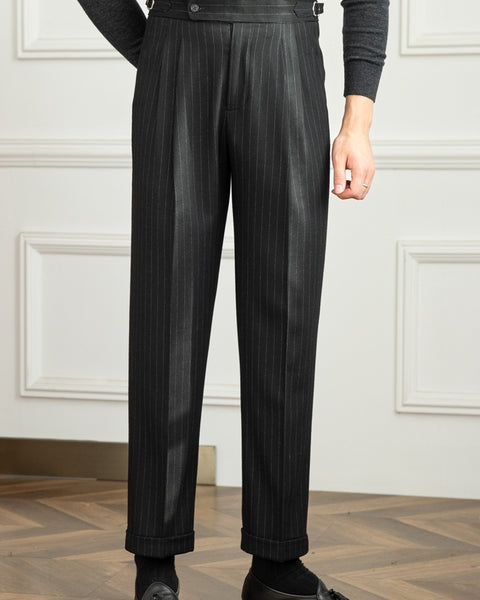 Chalk Stripe Side Adjustable Trousers