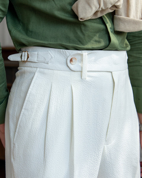 Seersucker Side Adjustable Trousers