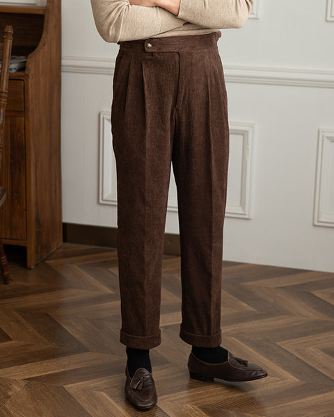 Corduroy Side Adjustable Trousers