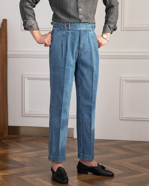 Denim Washed Side Adjustable Trousers