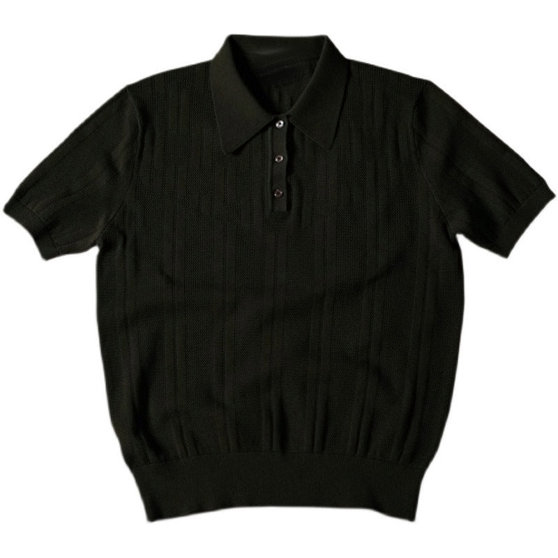 Lapel Knitted Polo Shirt