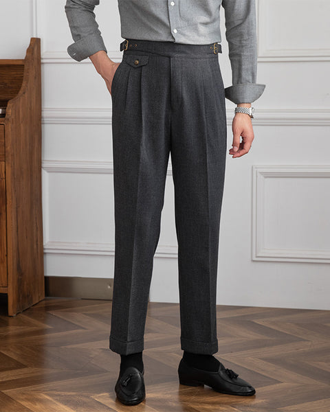 High-waisted Double Pleated Gurkha Trousers