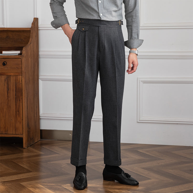 High-waisted Double Pleated Gurkha Trousers