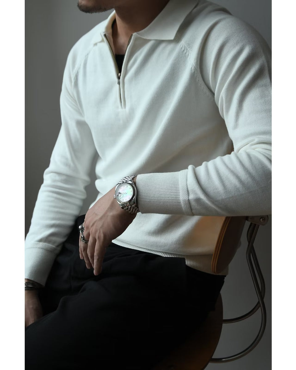 Quarter-Zip Polo Collar Sweater