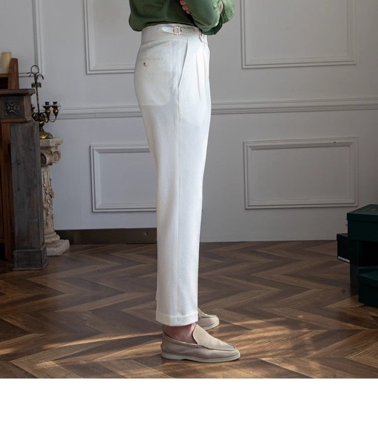 Seersucker Side Adjustable Trousers