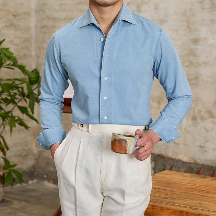 Essentials Cotton Denim Cutaway Shirt