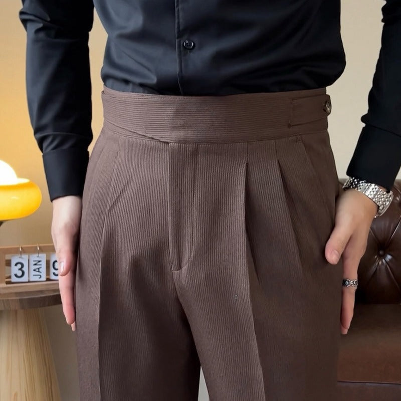 Straight Ribbed Gurkha Trousers