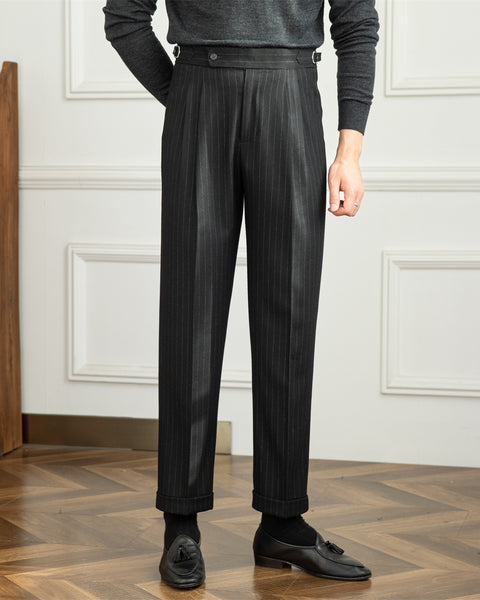 Chalk Stripe Side Adjustable Trousers