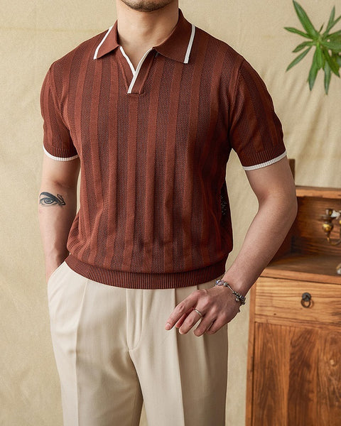 Knitted Collar Summer Polo SS