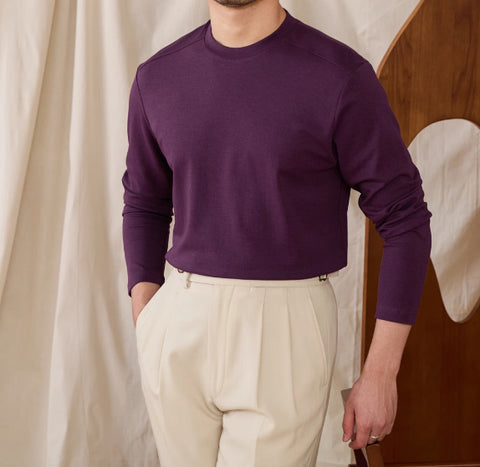 Slim-Fit Cotton Round-Neck Sweater