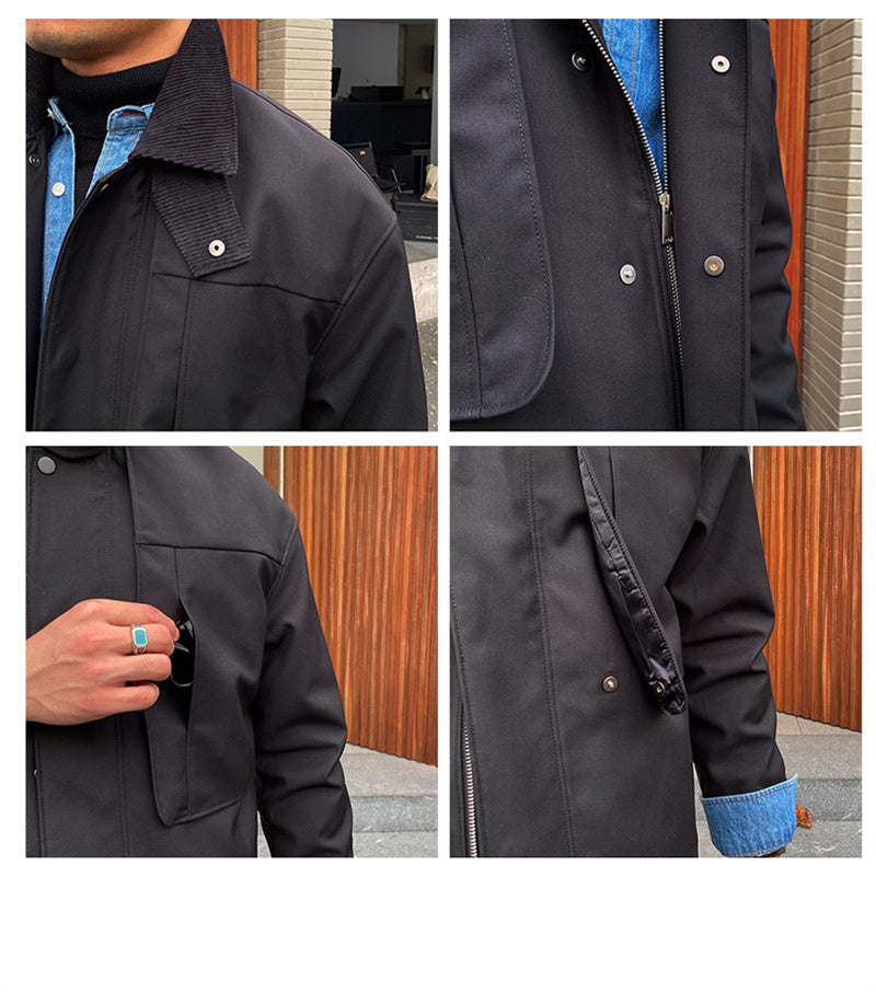 Corduroy Collar Windbreaker Jacket