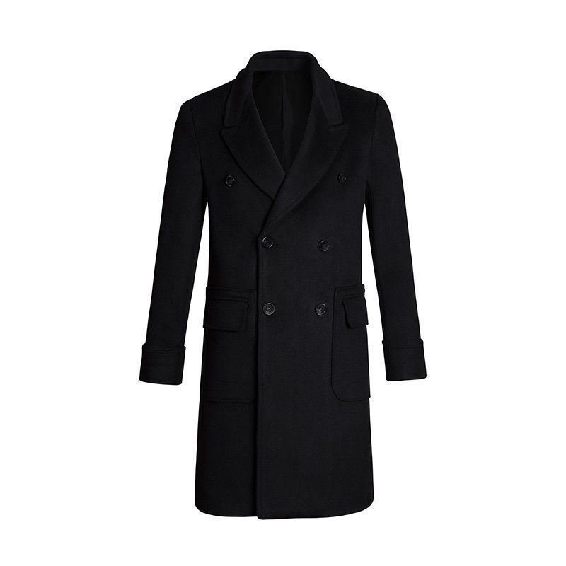 Slim Double Breasted Woolen Trench Coat