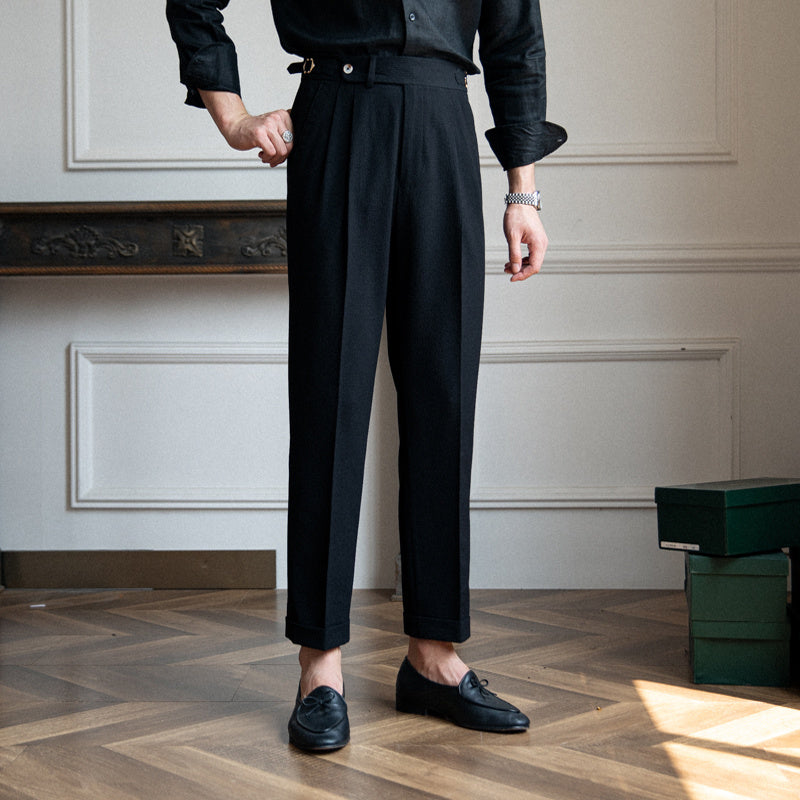 Seersucker Side Adjustable Trousers