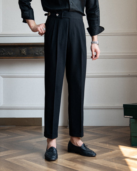 Seersucker Side Adjustable Trousers