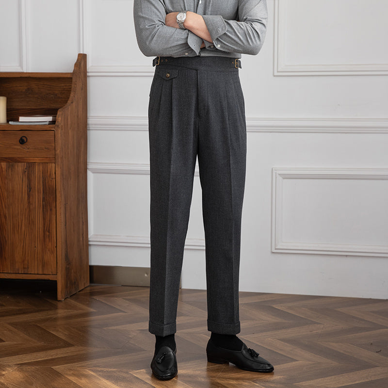 High-waisted Double Pleated Gurkha Trousers