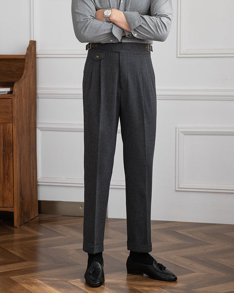 High-waisted Double Pleated Gurkha Trousers