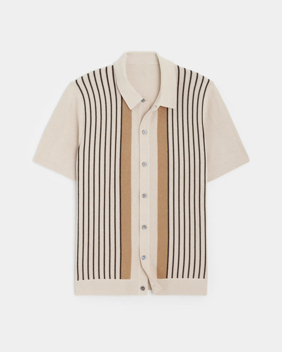 Stripes Short-sleeved Knitted Shirt