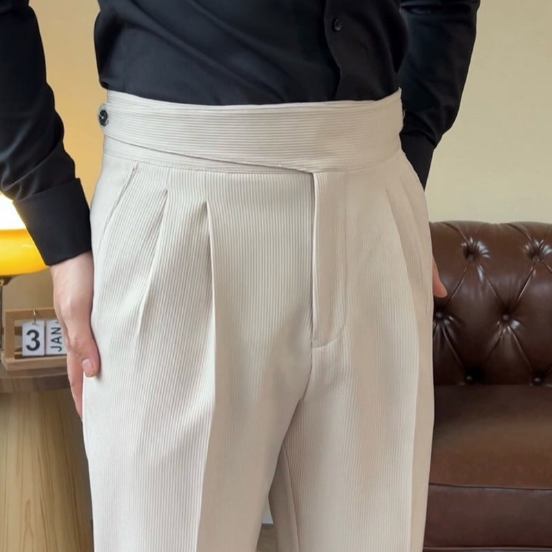 Straight Ribbed Gurkha Trousers