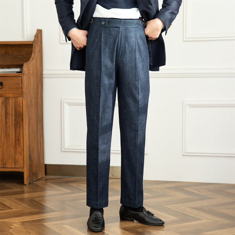 Deep Blue Cotton Trousers