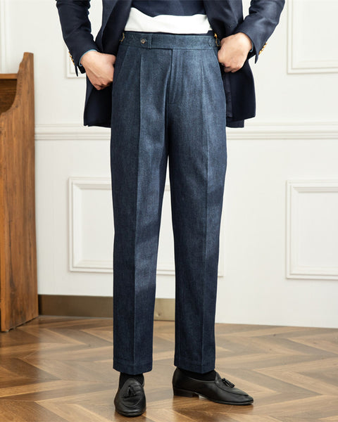 Deep Blue Cotton Trousers