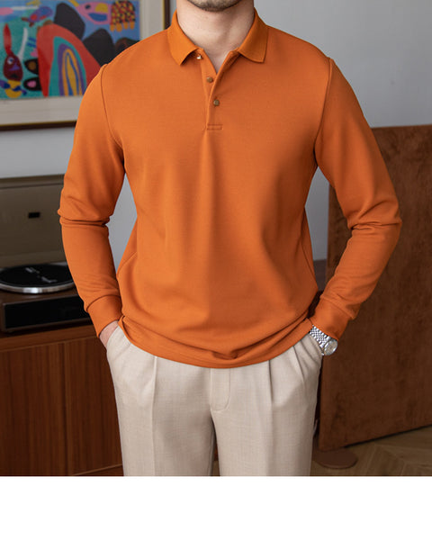 Slim-fit Long-sleeved Polo Shirt