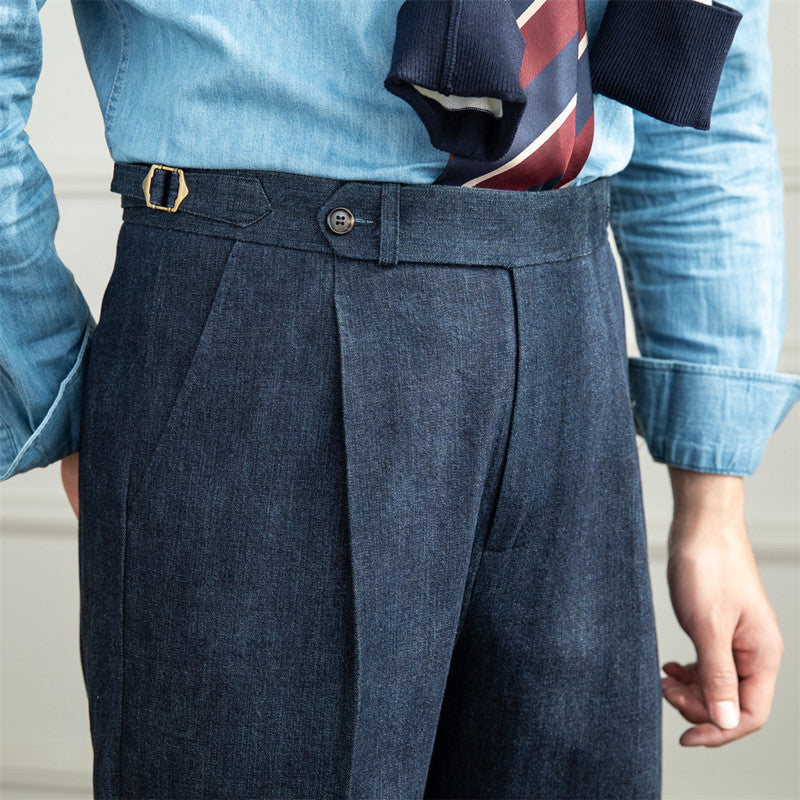 Deep Blue Cotton Trousers