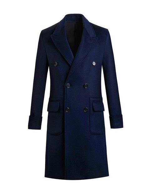 Slim Double Breasted Woolen Trench Coat