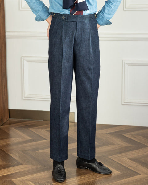 Deep Blue Cotton Trousers