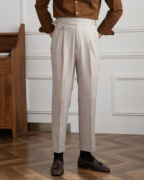 High-waisted Double Pleated Gurkha Trousers